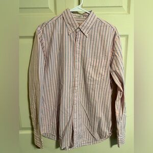 J. Crew men’s medium Pink and Blue Striped oxford long sleeve button down Shirt